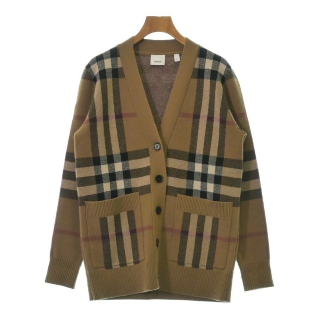 BURBERRY バーバリー カーディガン XS キャメルx黒x赤(チェック BURBERRY バーバリー カーディガン XS キャメルx黒x赤(チェック