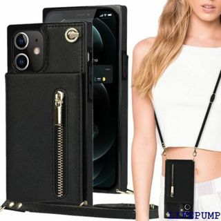 iPhone12 mini ケース ショルダー クロス ィ ー ブラック 617(iPhoneケース)