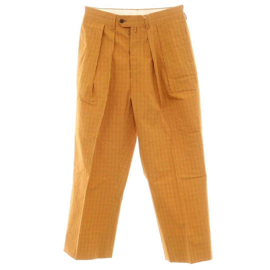 NEAT ブラウン プリーツスラックス NEAT オリーブ プリーツ スラックス