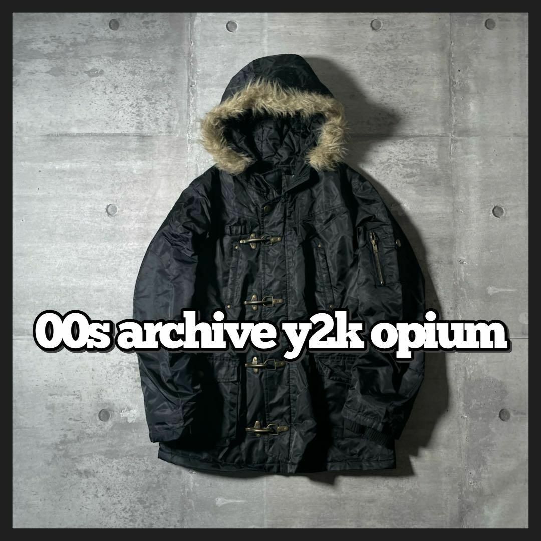 y2k opium ファー付き ファイヤーマン ミリタリージャケット y2k opium ファー付き ファイヤーマン ミリタリージャケット