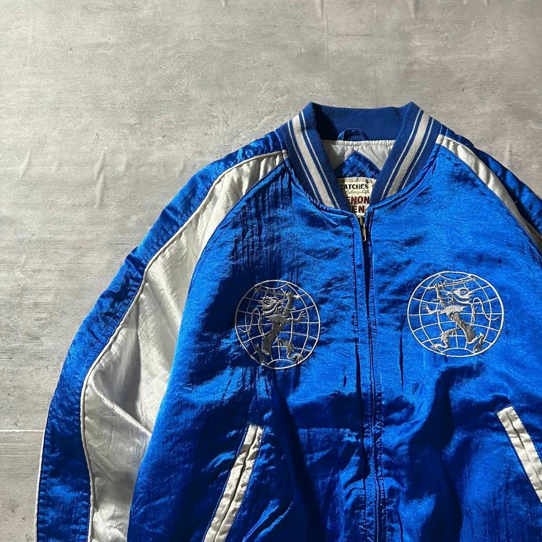 背面飛行機刺繍】XENON MENスカジャン空軍古着Y2K浜ちゃん 背面飛行機刺繍】XENON MENスカジャン空軍古着Y2K浜ちゃん