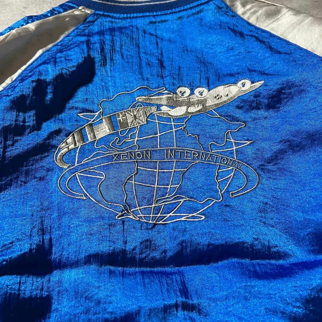 背面飛行機刺繍】XENON MENスカジャン空軍古着Y2K浜ちゃん 背面飛行機刺繍】XENON MENスカジャン空軍古着Y2K浜ちゃん