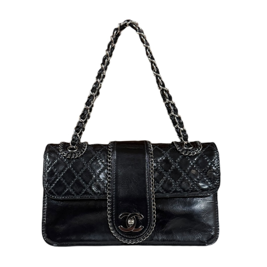 CHANEL - シャネル ラグジュアリー ショルダーバッグ パテントレザー ブラック レディース CHANEL  中古