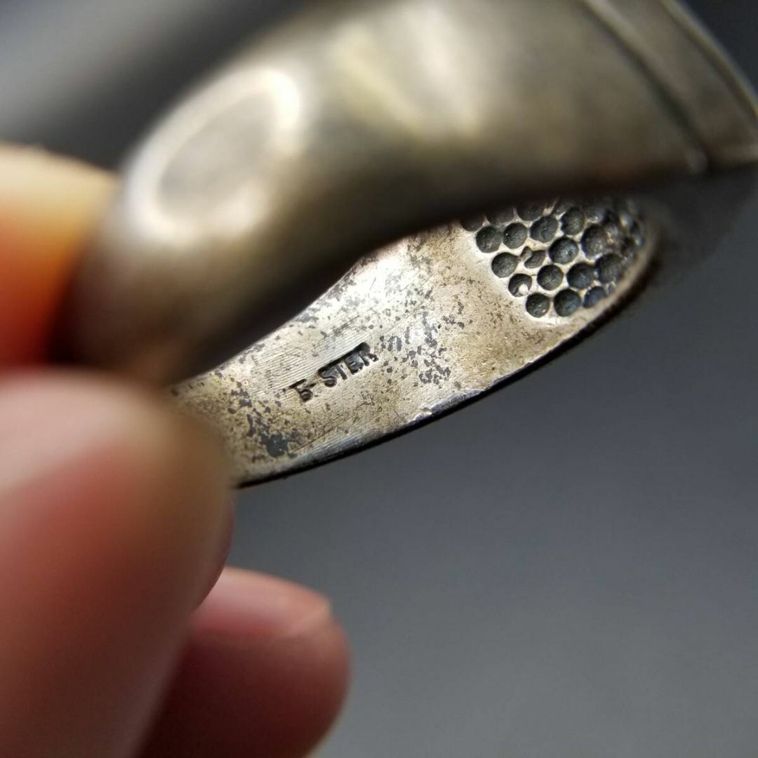 2024人気新作 鷲 モチーフ シグネット インレイ クラッシュ グリーン デザイン 22号~