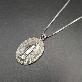 人気が高い 不思議のメダイ 聖母マリア オーバル 彫刻 925 シルバー 装身具