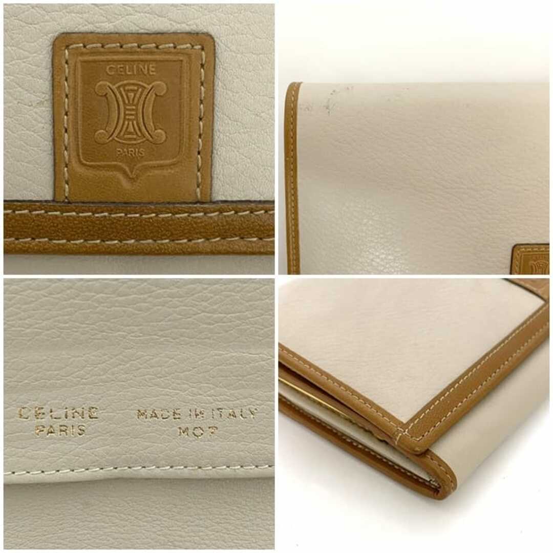 CELINE - セリーヌ 二つ折り 長財布 ホワイト ベージュ マカダム CELINE - セリーヌ 二つ折り 長財布 ホワイト ベージュ マカダム