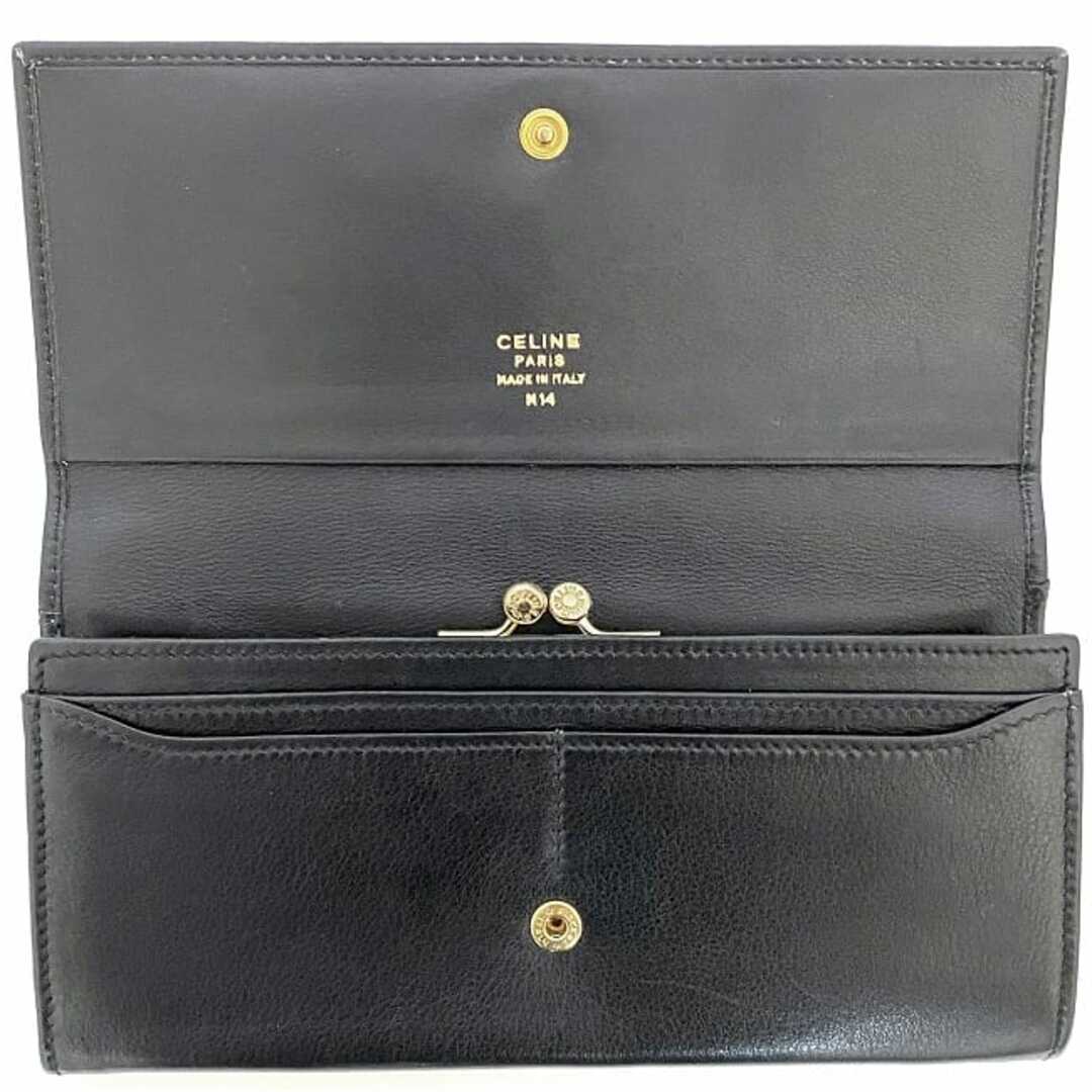 CELINE - セリーヌ 二つ折り がま口 長財布 ブラック 美品 財布 CELINE - セリーヌ 二つ折り がま口 長財布 ブラック 美品 財布