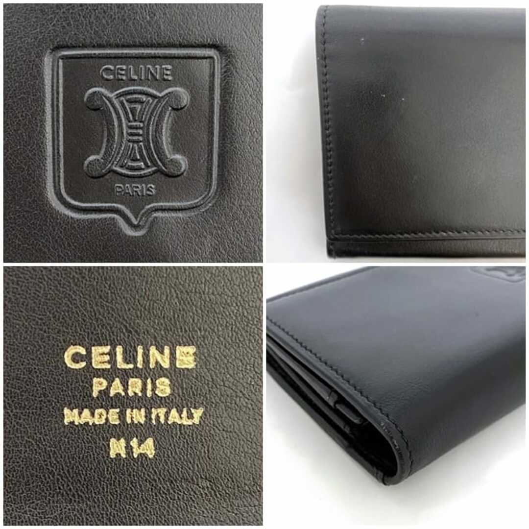 CELINE - セリーヌ 二つ折り がま口 長財布 ブラック 美品 財布 CELINE - セリーヌ 二つ折り がま口 長財布 ブラック 美品 財布