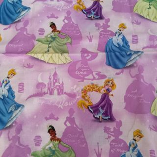 ディズニー(Disney)の海外ディズニープリンセス生地ハギレ110×100(生地/糸)