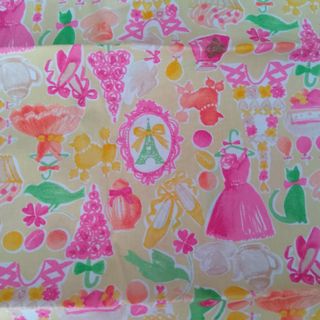 プリンセス柄生地ハギレ110×50イエロー(生地/糸)