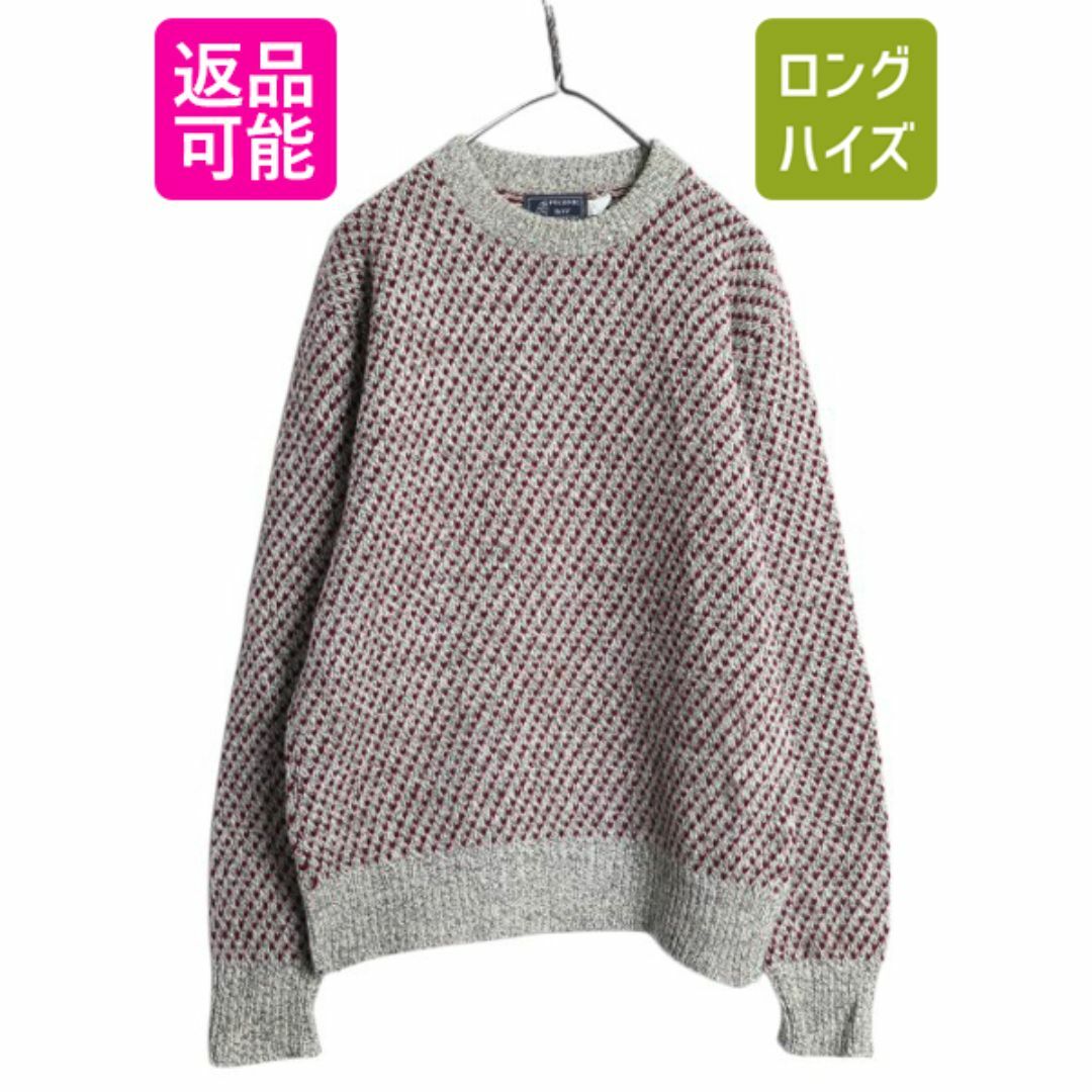 80s USA製 バーズアイ ニット セーター メンズ L レディース XL 80s USA製 バーズアイ ニット セーター メンズ L レディース XL