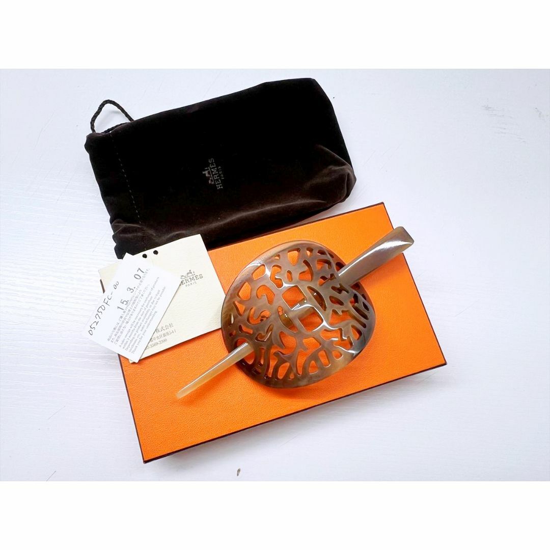 使用感なし HERMES エルメス バッファローホーン かんざし 簪 使用感なし HERMES エルメス バッファローホーン かんざし 簪