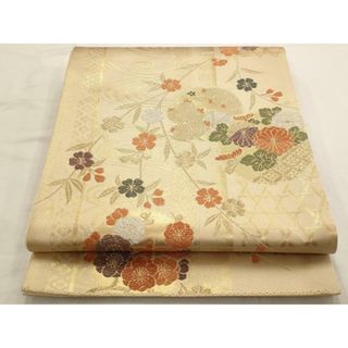 平和屋着物◎六通柄袋帯 流水花文 金銀糸 正絹 逸品 AAAO7349st 平和屋着物◎六通柄袋帯 流水花文 金銀糸 正絹 逸品 AAAO7349st