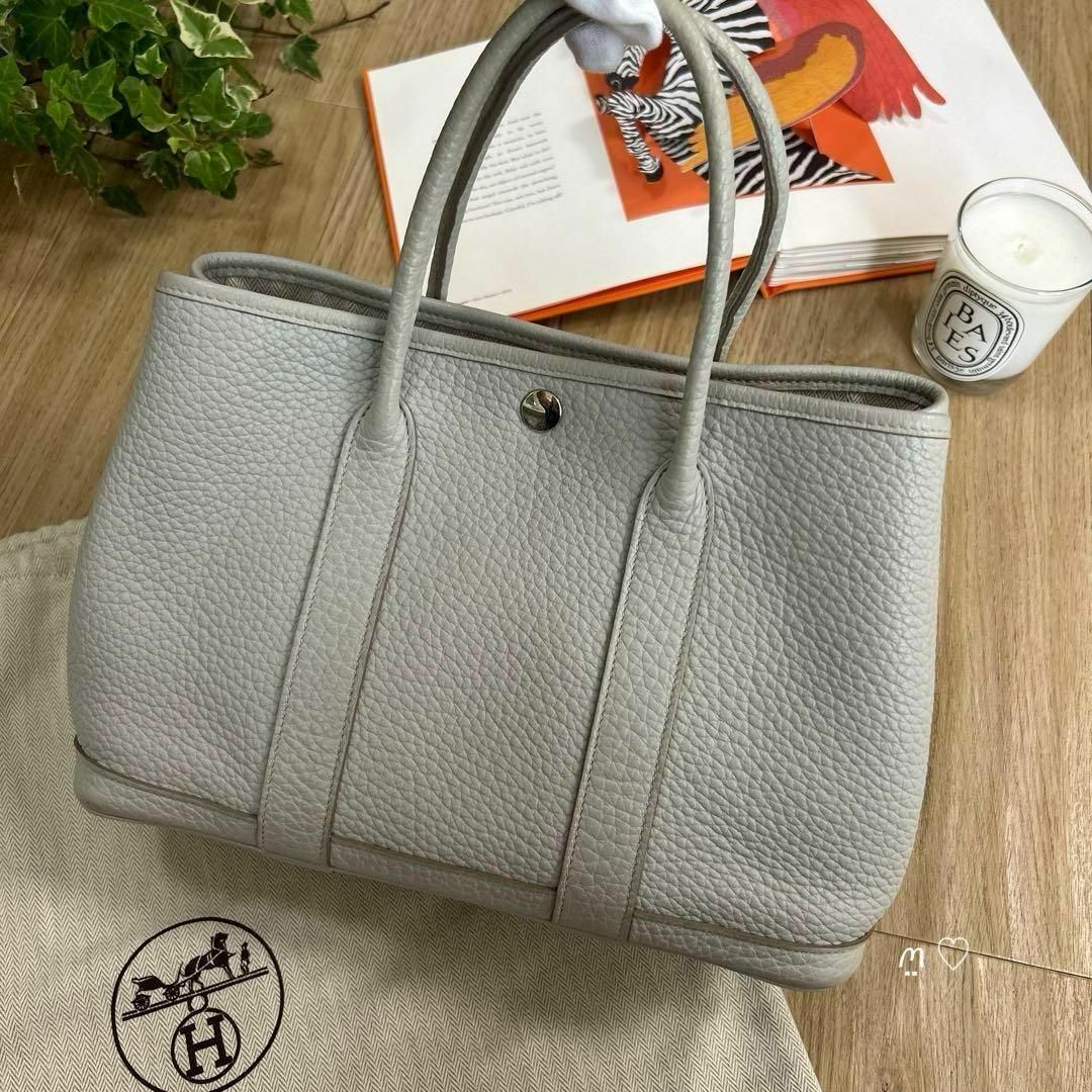 HERMES - エルメス　ガーデンパーティーTPM　パールグレー　グリペール　ネゴンダ　レザー