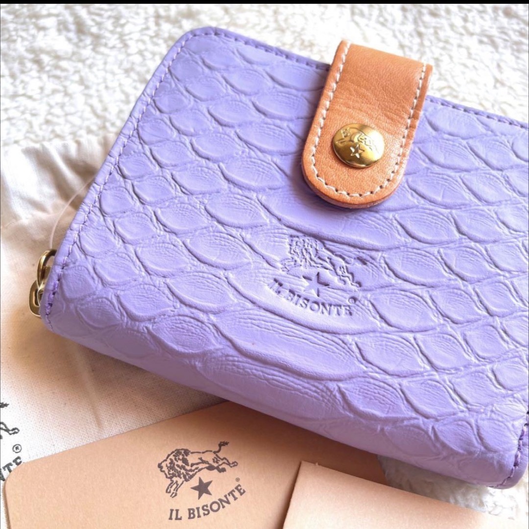 IL BISONTE イルビゾンテ パイソン 二つ折り財布 ラベンダー IL BISONTE イルビゾンテ パイソン 二つ折り財布 ラベンダー