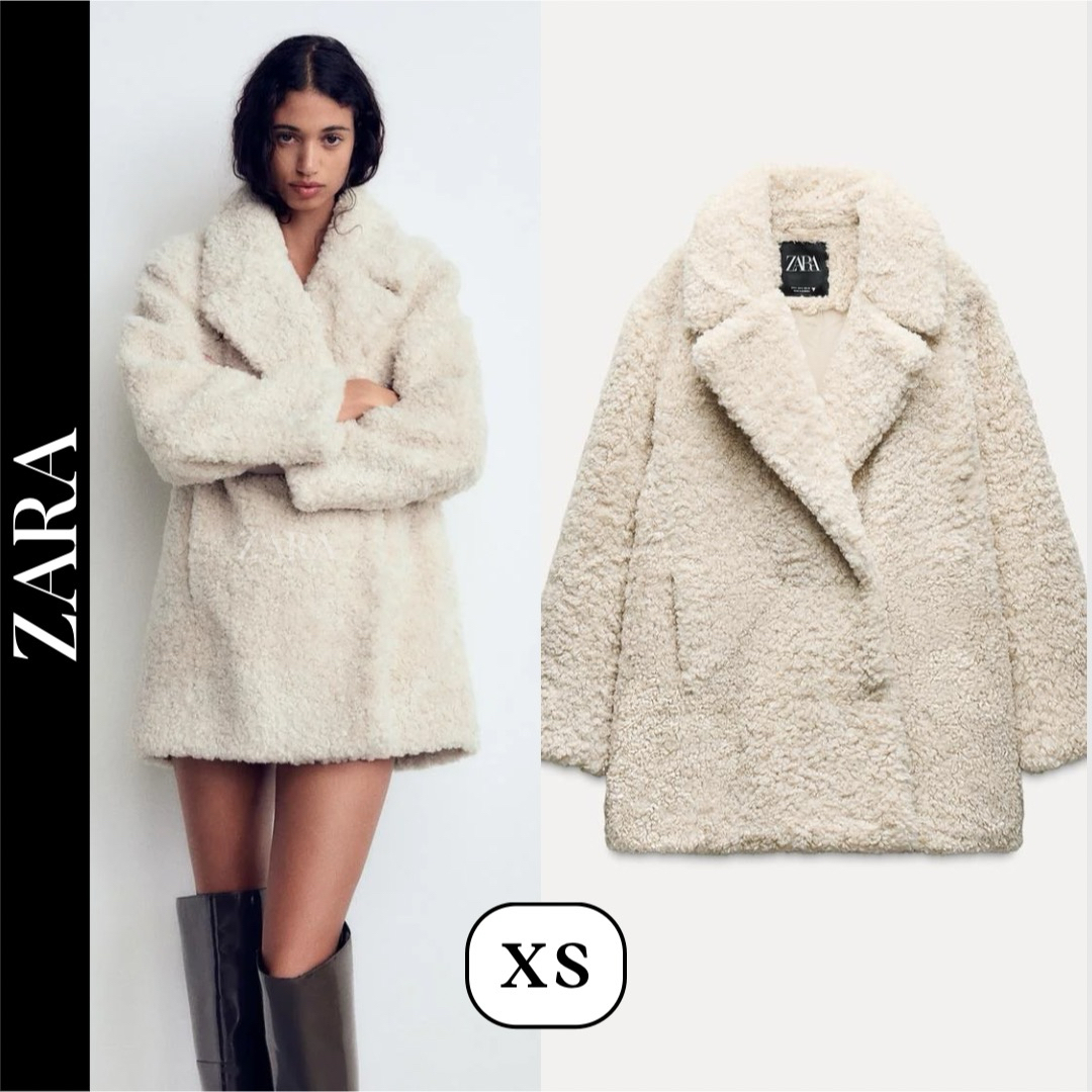 ZARA ザラ フェイクファー コート XS ZARA ザラ フェイクファー コート XS