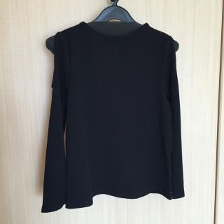 プロポーションボディドレッシング(PROPORTION BODY DRESSING)の美品 肩あき黒ニットソー(カットソー(長袖/七分))