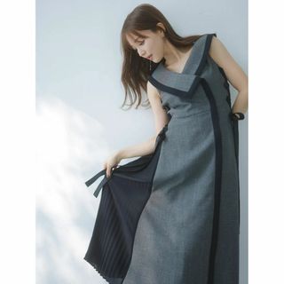 SNIDEL - スナイデル サイドプリーツツイードワンピース