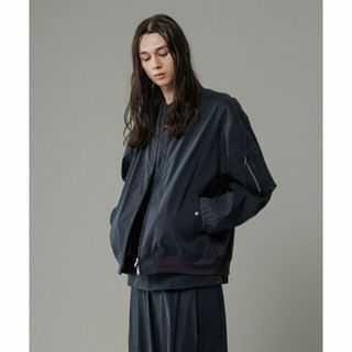 【チャコール（06）】ストレッチナイロン ボンバージャケット / MA-1 / 接触冷感 / セットアップ対応(ブルゾン)