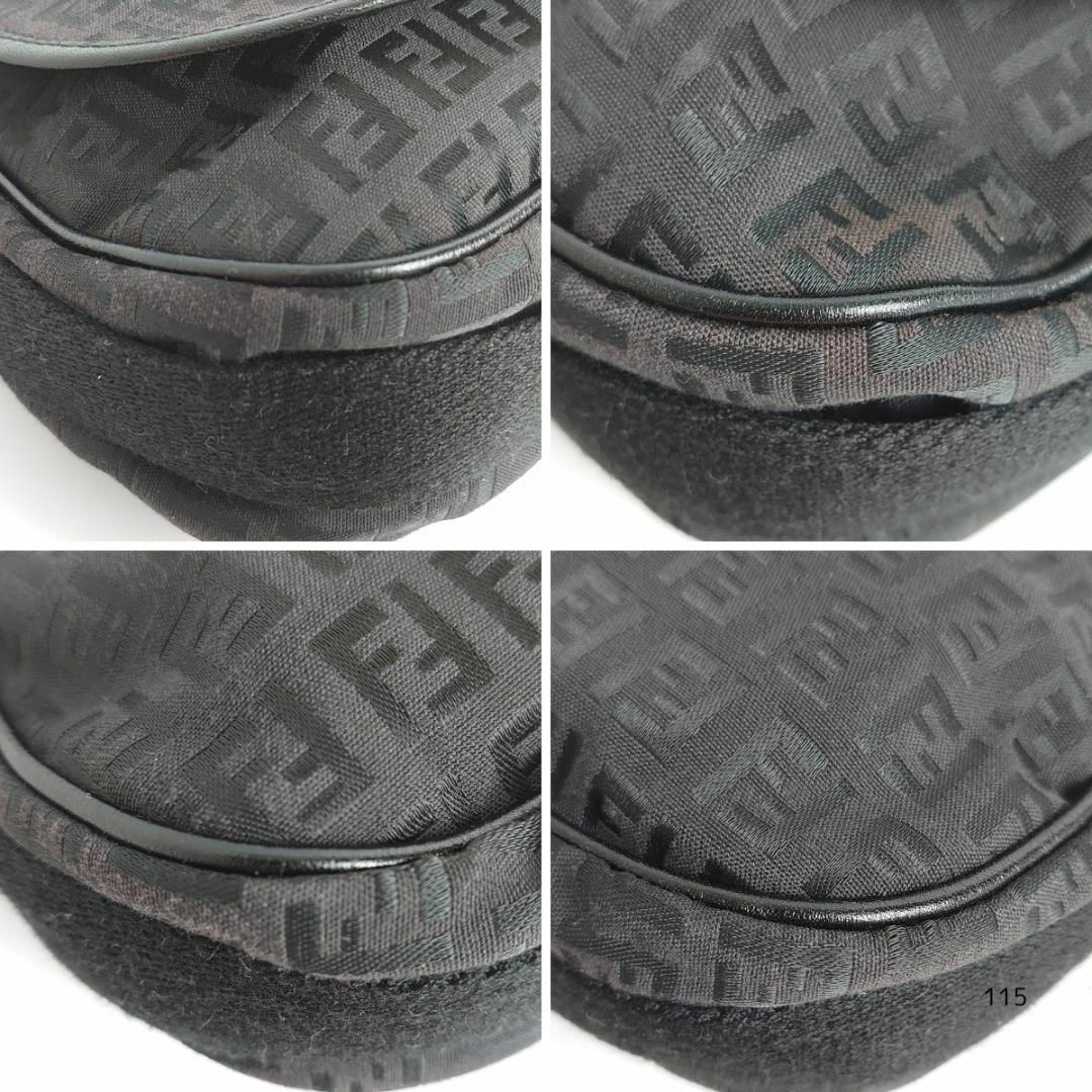 FENDI フェンディ ズッキーノ FF金具 ショルダーバッグ 黒 FENDI フェンディ ズッキーノ FF金具 ショルダーバッグ 黒