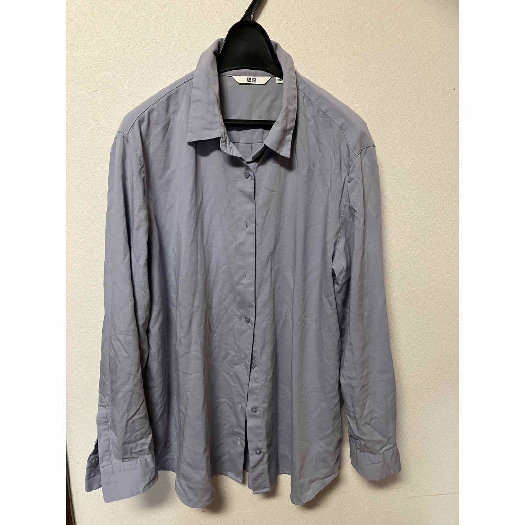 UNIQLO(ユニクロ)のUNIQLO 薄い紫 長袖シャツ レディースのトップス(シャツ/ブラウス(長袖/七分))の商品写真