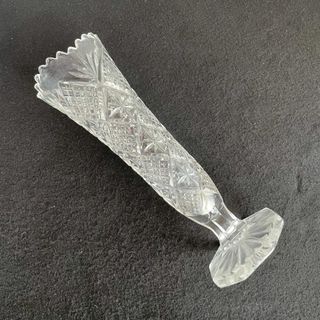カット ガラス クリスタル 花瓶 フラワーベース 一輪挿し 厚手 スリム(花瓶)
