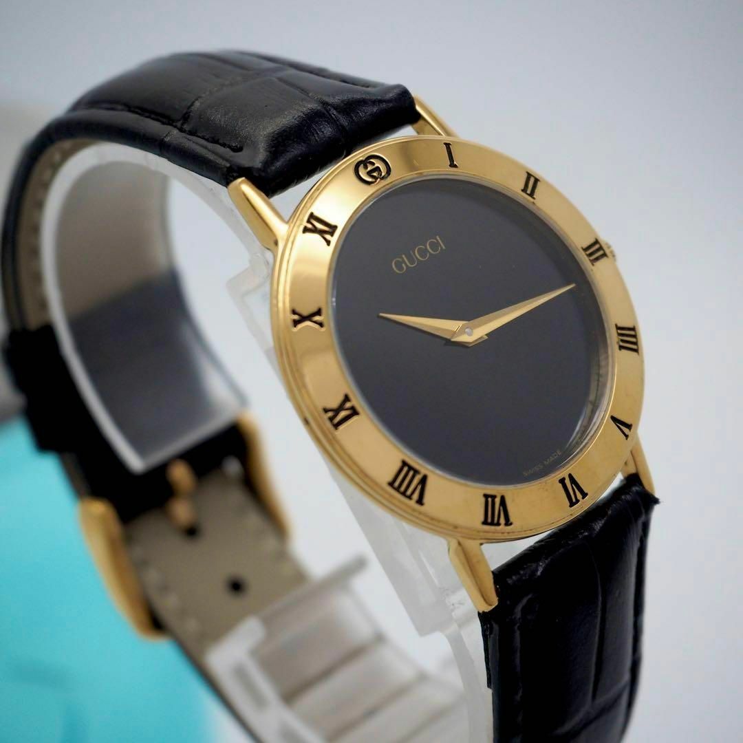 GUCCI - 224 GUCCI 3000M 新品ベルト メンズ腕時計 ゴールド GUCCI - 224 GUCCI 3000M 新品ベルト メンズ腕時計 ゴールド