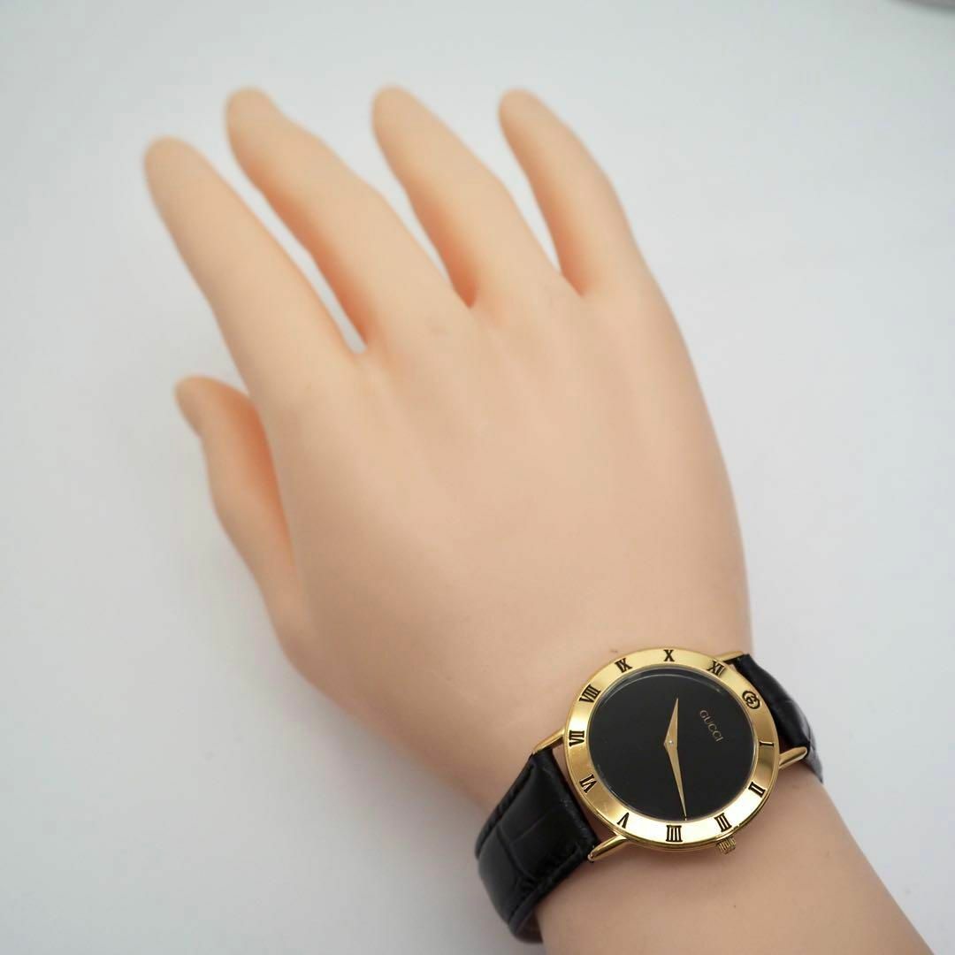 GUCCI - 224 GUCCI 3000M 新品ベルト メンズ腕時計 ゴールド GUCCI - 224 GUCCI 3000M 新品ベルト メンズ腕時計 ゴールド