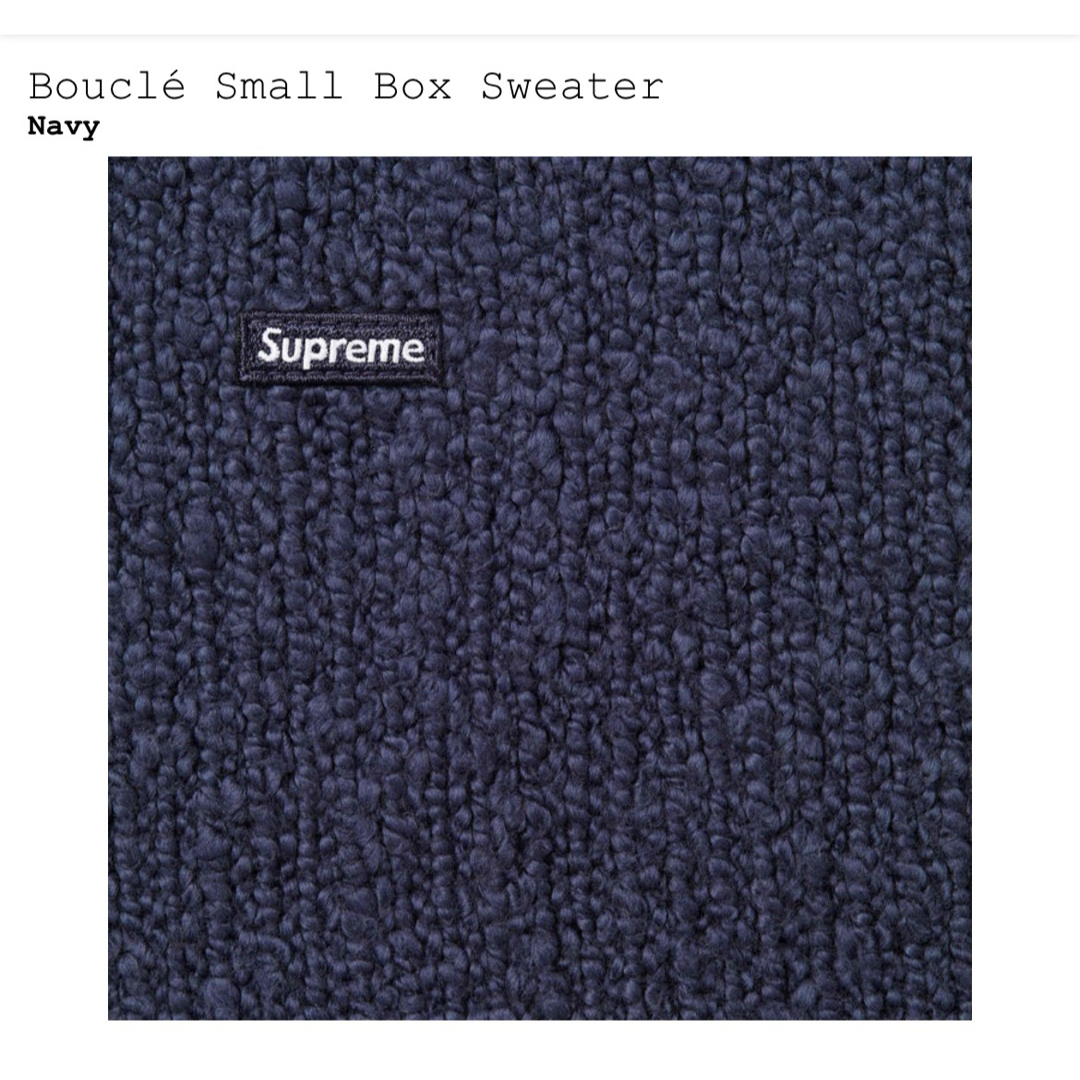 Supreme - Supreme Bouclé Small Box Sweater Navy Lの通販 by Supreme - Supreme Bouclé Small Box Sweater Navy Lの通販 by