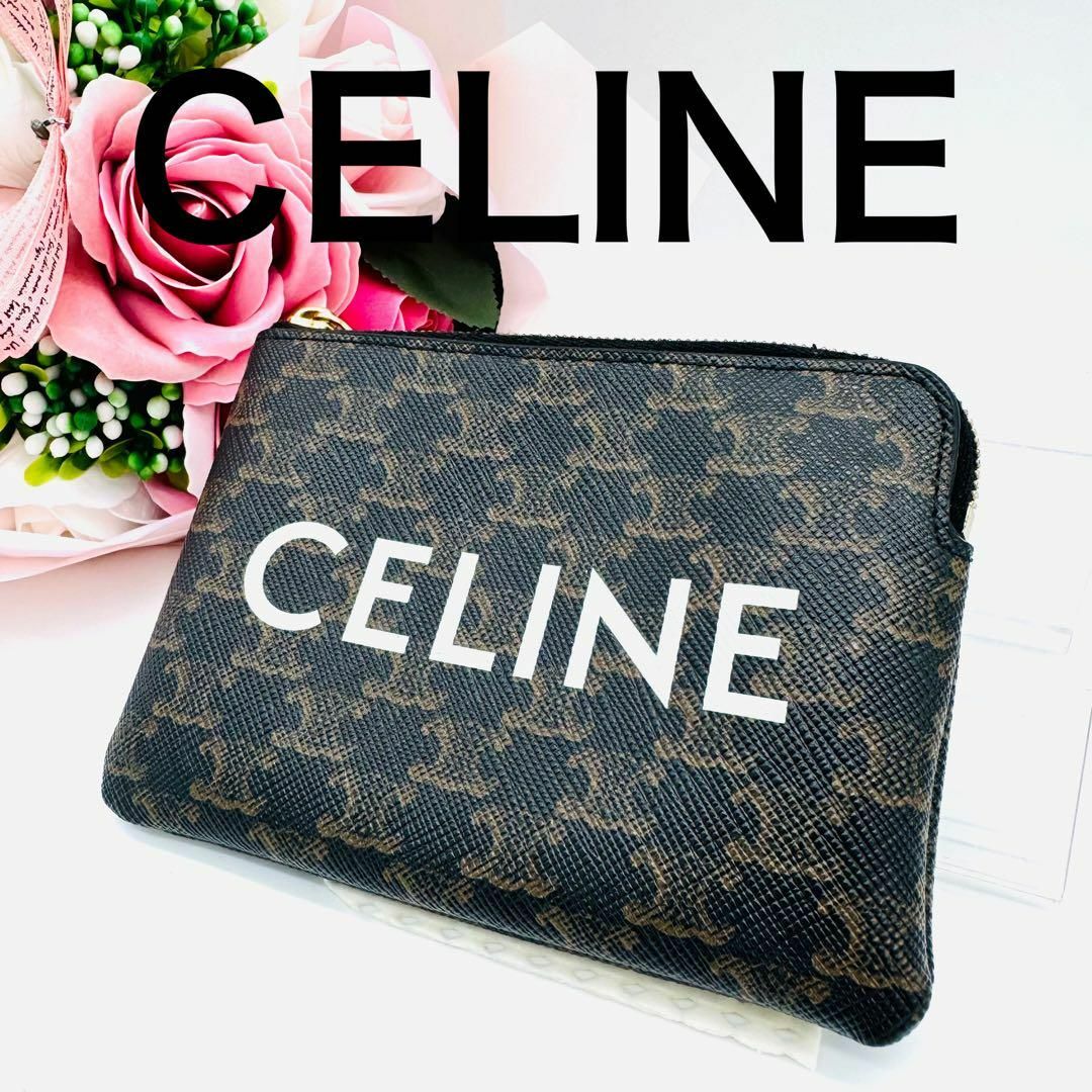 CELINE コイン トリオンフキャンバス キーリング付小銭入れ PVC 204 CELINE コイン トリオンフキャンバス キーリング付小銭入れ PVC 204