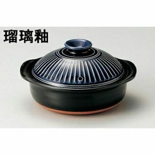 萬古焼 銀峯窯 菊花(W) KIKKA(W) 6号鍋 土鍋 瑠璃釉 46061(鍋/フライパン)