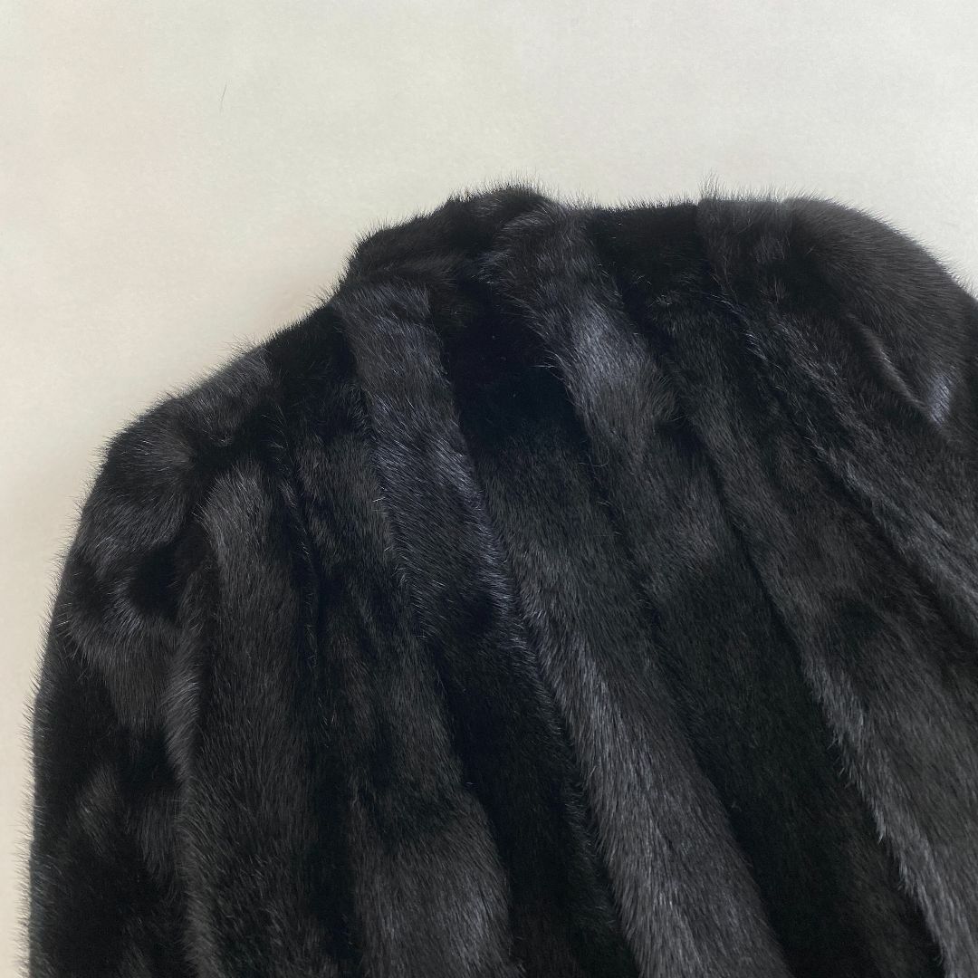 サガミンク 毛皮コート Superb Quality ミドル丈 ブラック 13
