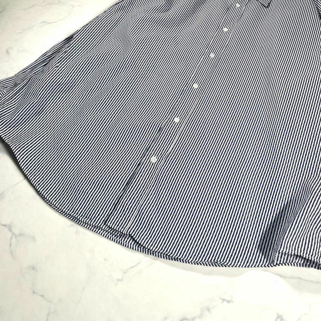 極美品】HERMES エルメス H柄 ストライプシャツ セリエボタン ドレス 極美品】HERMES エルメス H柄 ストライプシャツ セリエボタン ドレス