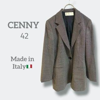 CENNY 【XL】テーラードジャケット　モザイク柄　シングルボタン イタリア製(テーラードジャケット)