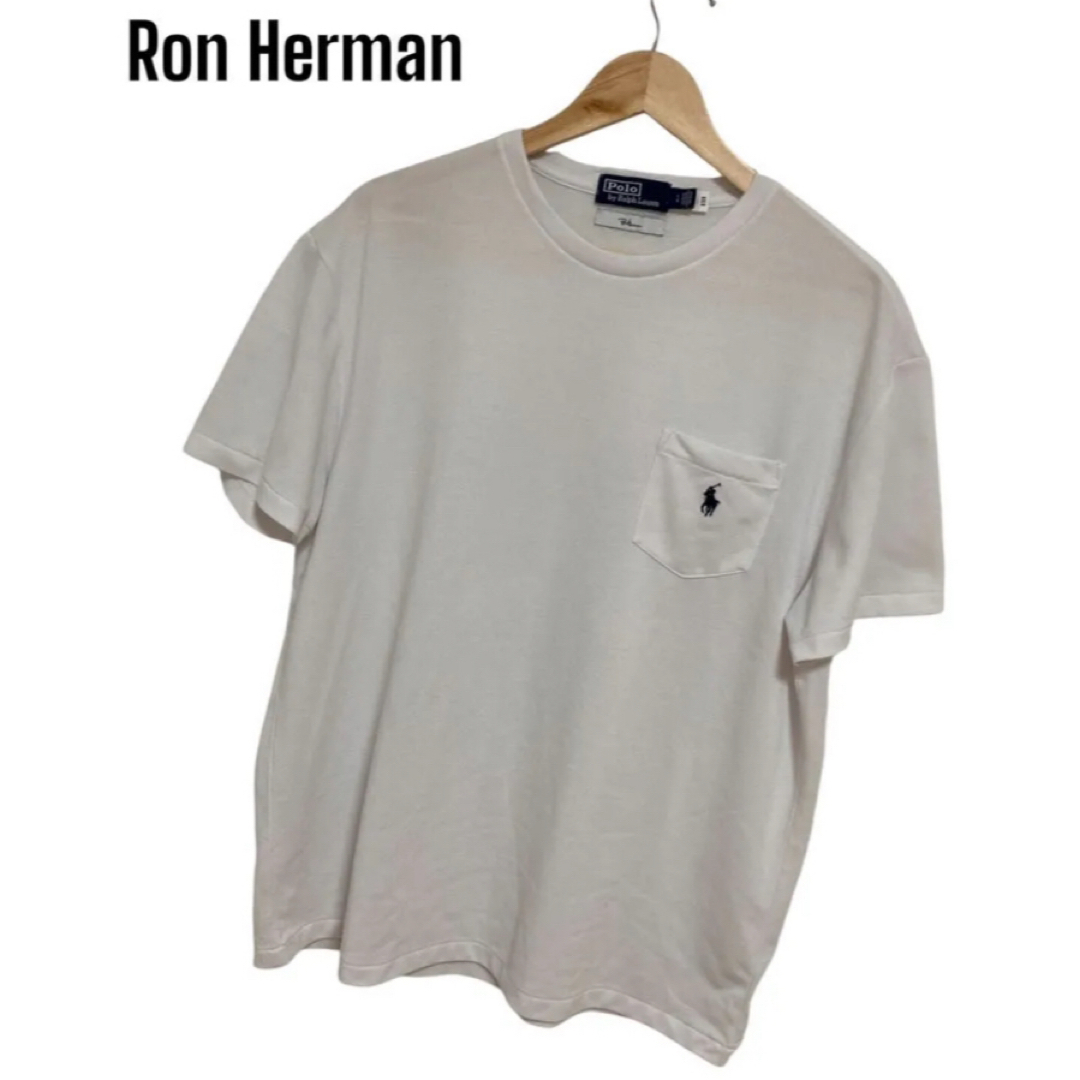 ロンハーマン別注】ポロラルフローレン ポケットTee 白 L ロンハーマン別注】ポロラルフローレン ポケットTee 白 L