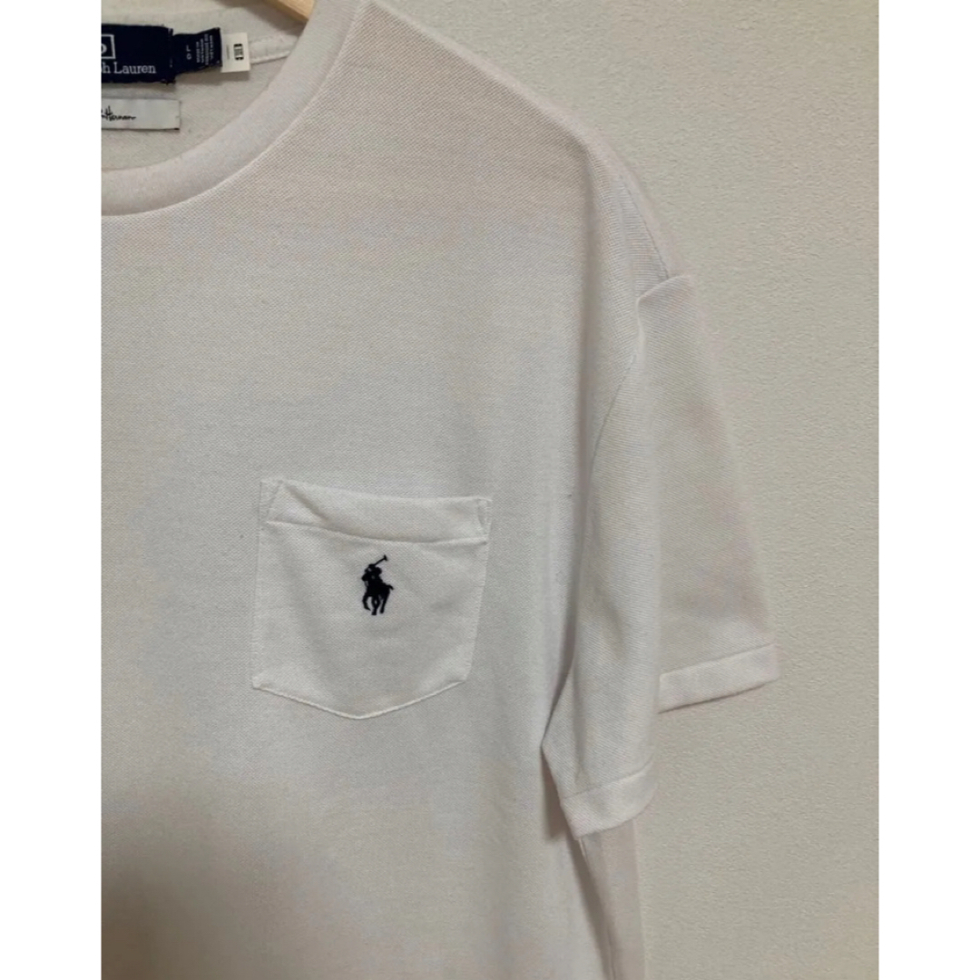 ロンハーマン別注】ポロラルフローレン ポケットTee 白 L ロンハーマン別注】ポロラルフローレン ポケットTee 白 L