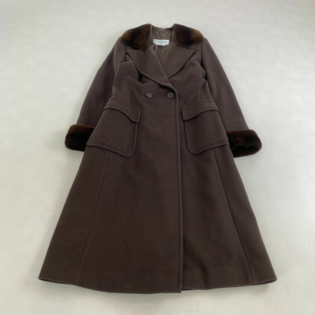 Max Mara - マックスマーラ　ロングコート　カシミヤ100%　希少短毛ミンク　女優襟