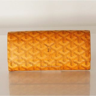 GOYARD - ゴヤール GOYARD ヘリンボーン 長財布 イエロー レザー GOYARD - ゴヤール GOYARD ヘリンボーン 長財布 イエロー レザー