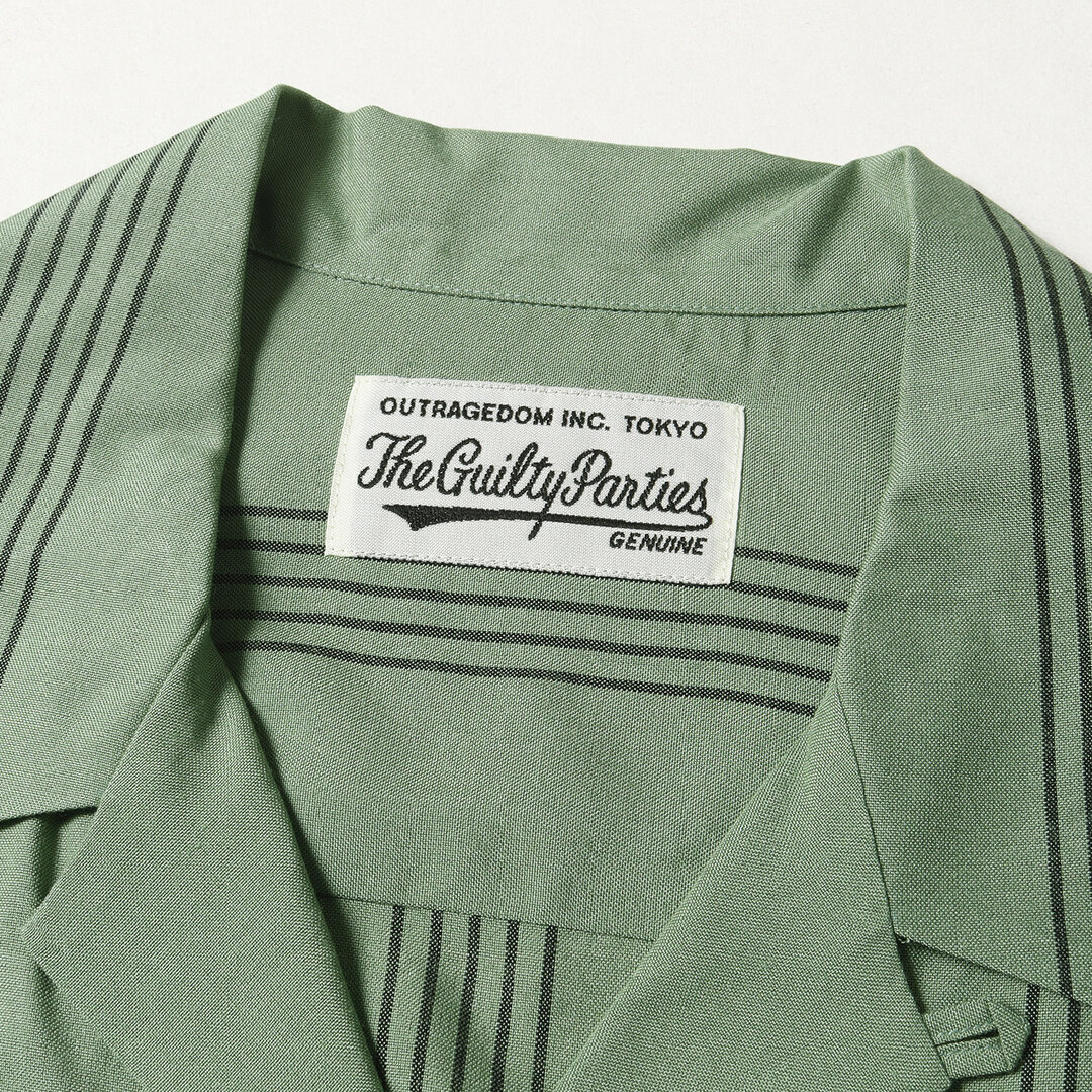 新品 WACKO MARIA ワコマリア シャツ サイズ:M 24SS ストライプ レーヨン オープンカラーシャツ (STRIPED OPEN COLLAR SHIRT) グリーン トップス カジュアルシャツ 長袖【メンズ】 新品 WACKO MARIA ワコマリア シャツ サイズ:M 24SS ストライプ レーヨン オープンカラーシャツ (STRIPED OPEN COLLAR SHIRT) グリーン トップス カジュアルシャツ 長袖【メンズ】