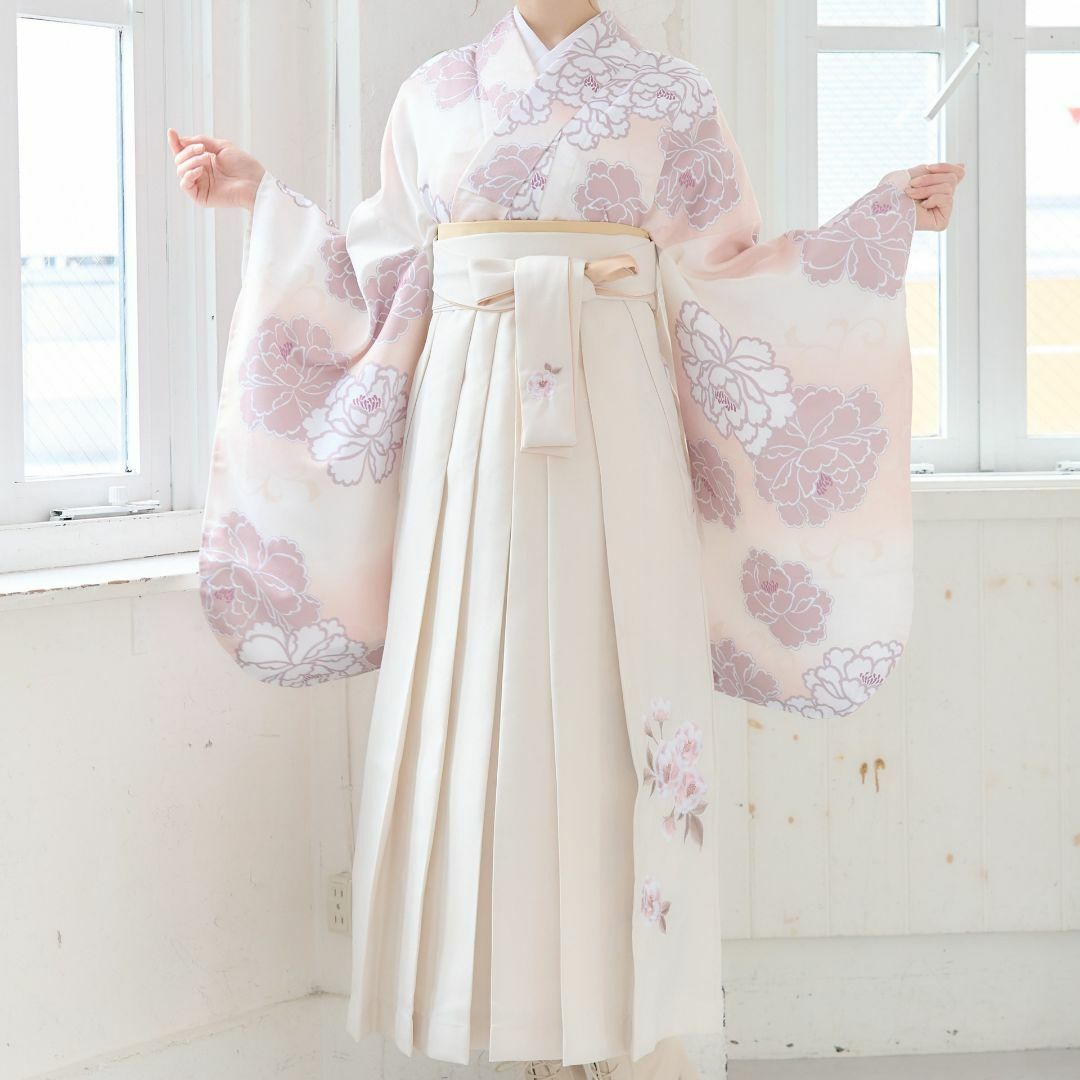 ANDANTE - 【袴＋帯】新品 袴単品 白 刺繍入り 卒業式用 はかま 袴のみ はかまのみ