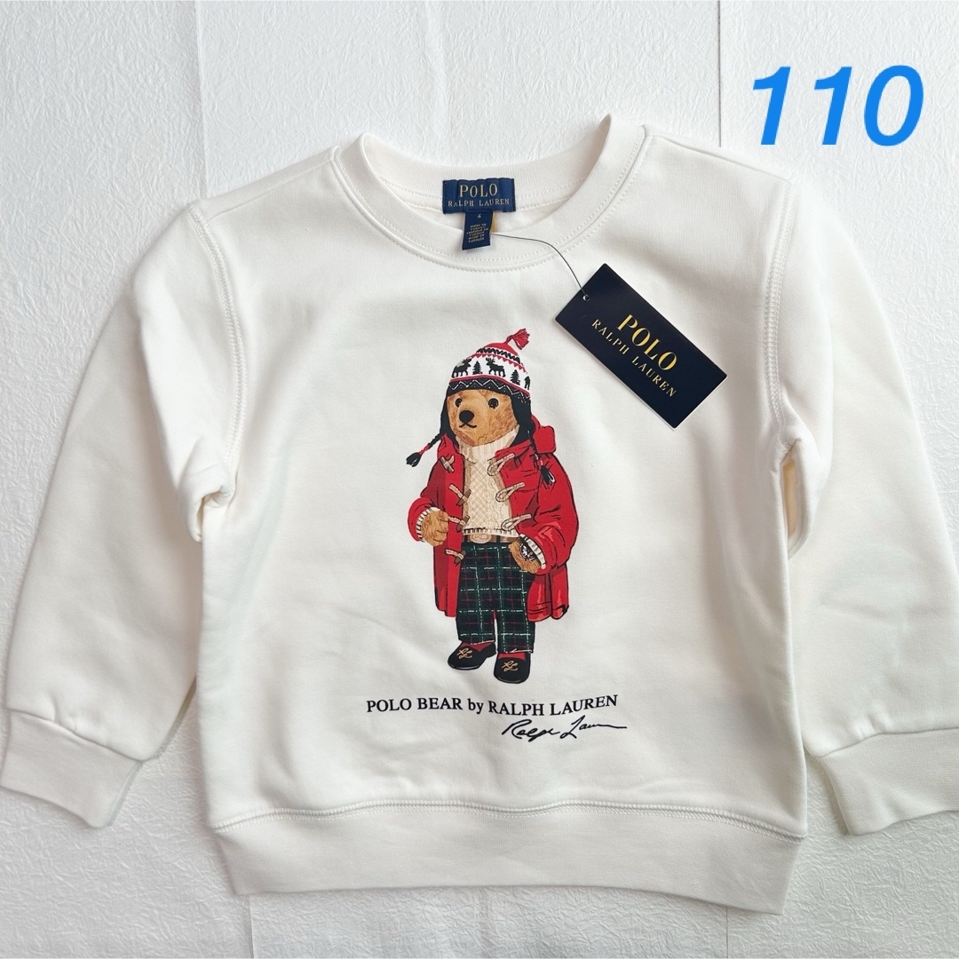 POLO RALPH LAUREN - 新作◇ラルフローレンポロベアフリーススウェット ホワイト 4T/110