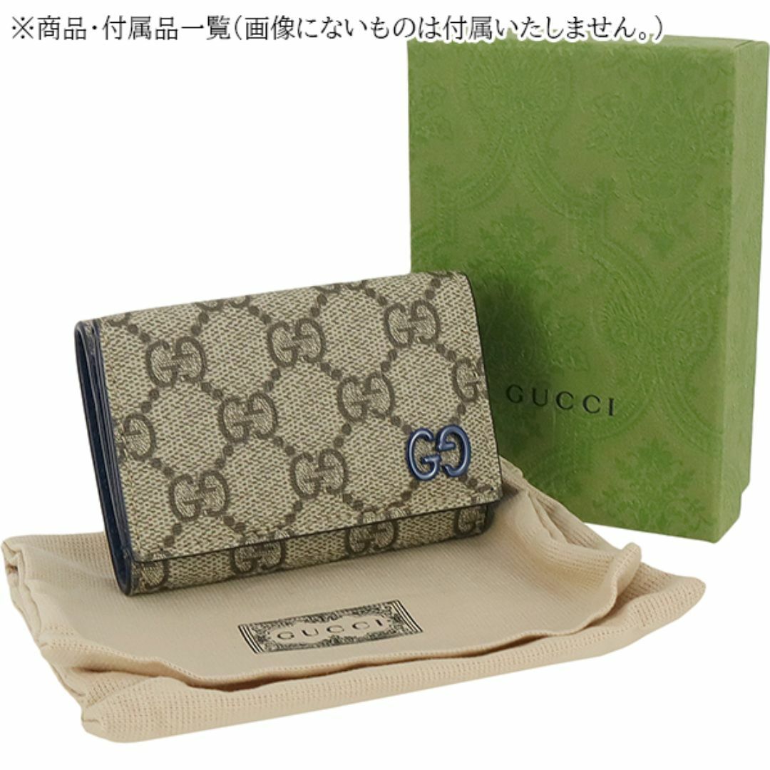 GUCCI - グッチ GGディテール付き 三つ折り財布 ブルー GG GUCCI - グッチ GGディテール付き 三つ折り財布 ブルー GG