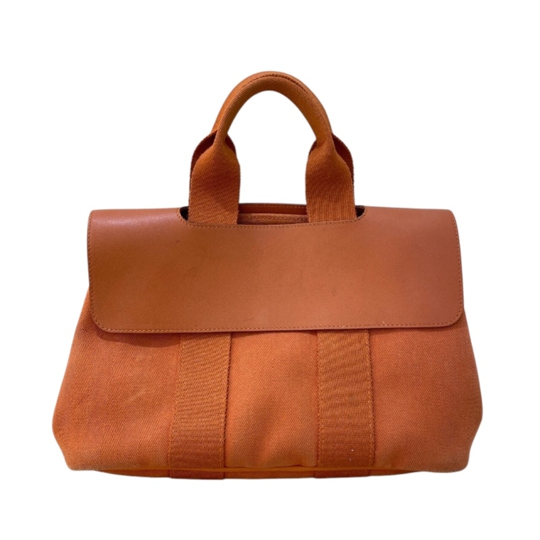 HERMES - 　エルメス HERMES ヴァルパライソPM オレンジ シルバー金具 トワル レディース ハンドバッグ