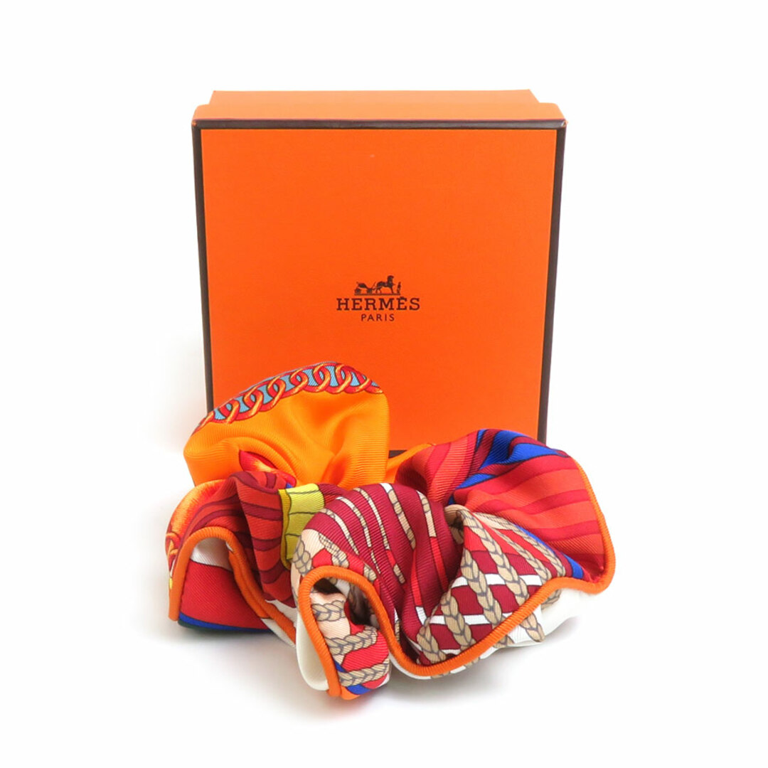 エルメス HERMES シュシュ シルク オレンジ/マルチカラー エルメス HERMES シュシュ シルク オレンジ/マルチカラー
