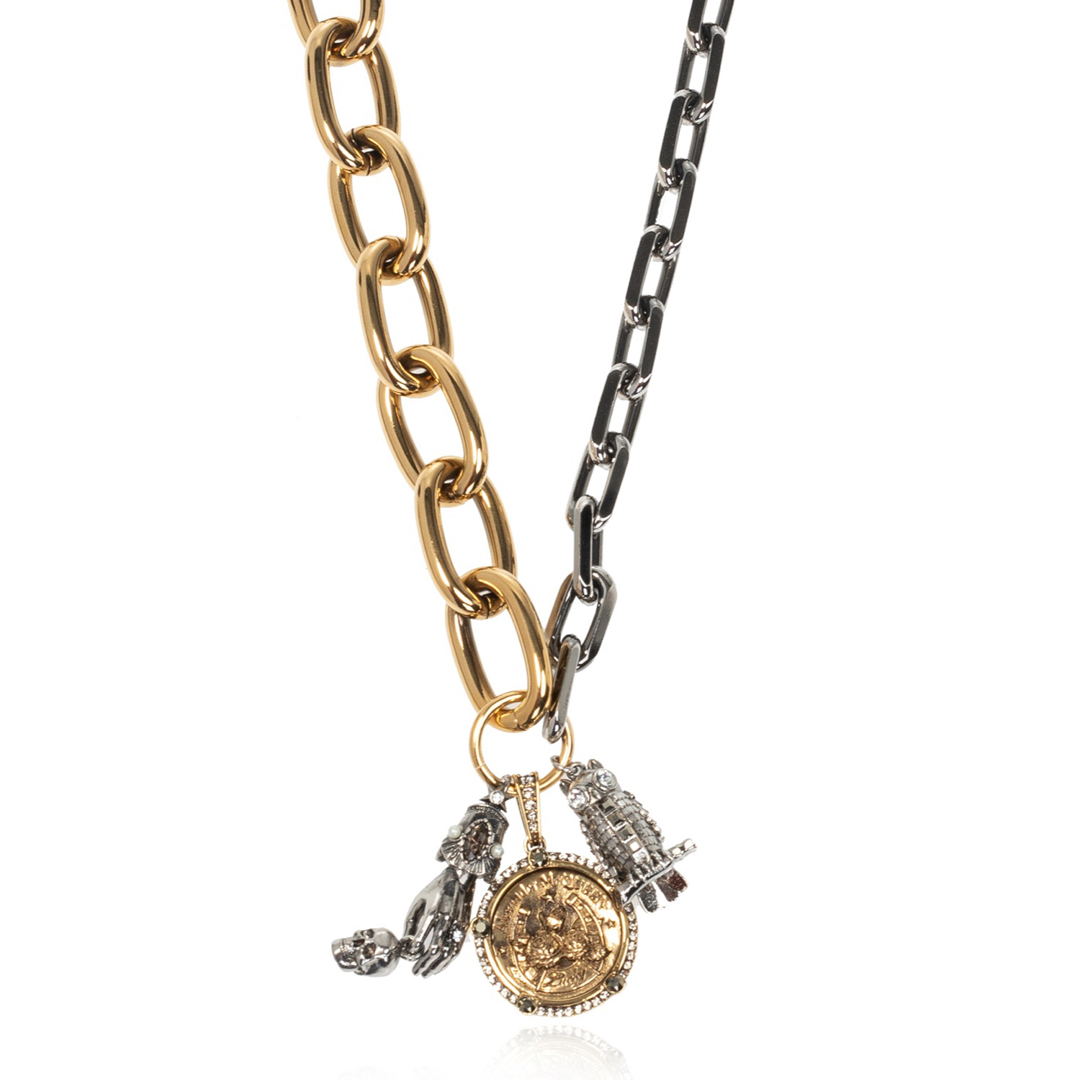 美品 Alexander McQueen チェーン ネックレス チャーム 完売 美品 Alexander McQueen チェーン ネックレス チャーム 完売