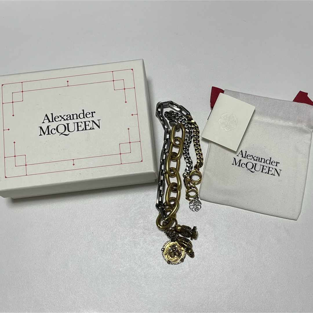 美品 Alexander McQueen チェーン ネックレス チャーム 完売 美品 Alexander McQueen チェーン ネックレス チャーム 完売