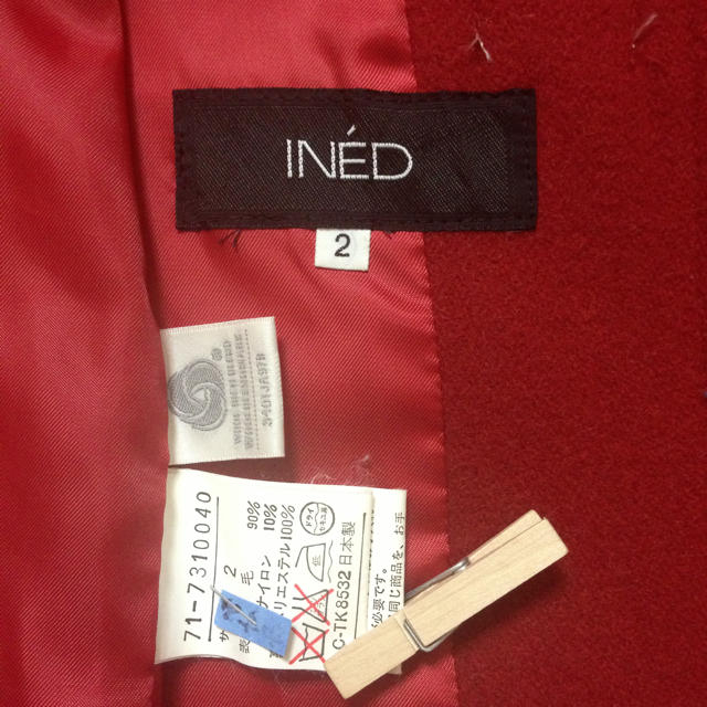 INED(イネド)の赤♡ダッフルコート INED レディースのジャケット/アウター(ダッフルコート)の商品写真