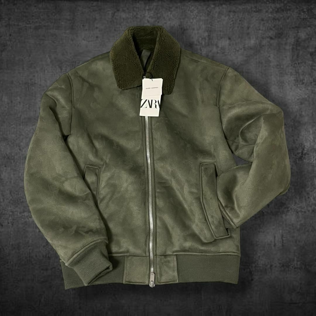 ZARA - 未使用 ZARA ザラ スエード ウール混 ボア襟 ブルゾン ZARA - 未使用 ZARA ザラ スエード ウール混 ボア襟 ブルゾン