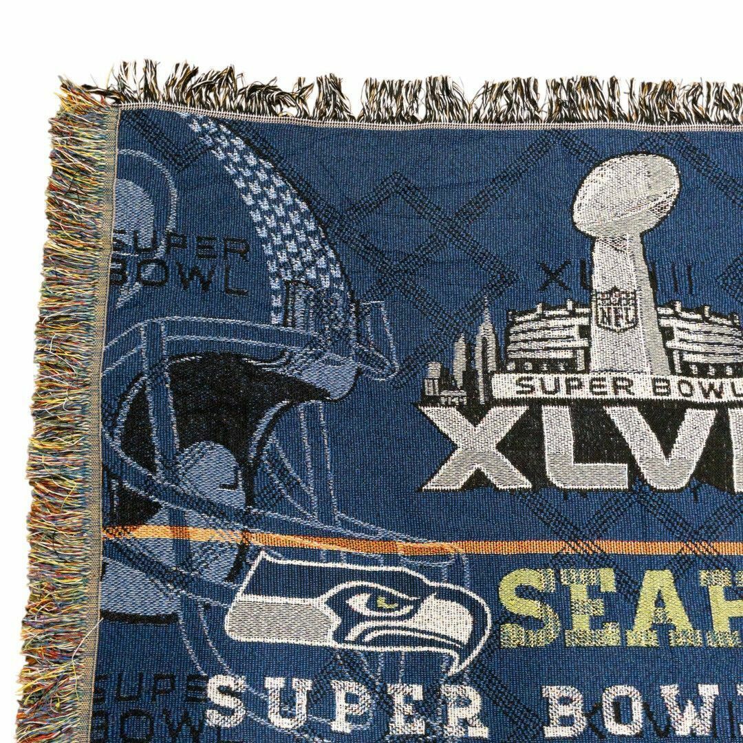 vintageラグ カーペット USA製 NFL ブロンコス シーホークス736 vintageラグ カーペット USA製 NFL ブロンコス シーホークス736