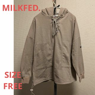 ミルクフェド(MILKFED.)のMILKFED.　編み上げ　パーカー トレーナー(パーカー)